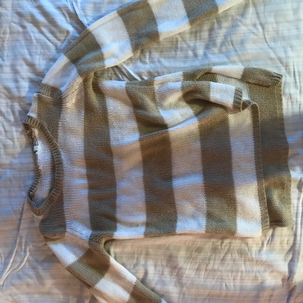 cream and white stripped sweater